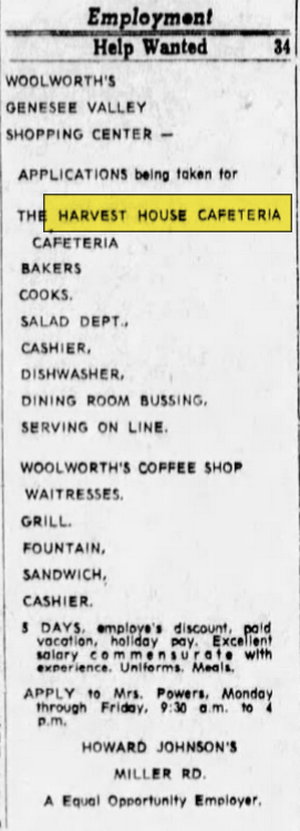 Harvest House Cafeteria - Jul 13 1970 Article (newer photo)